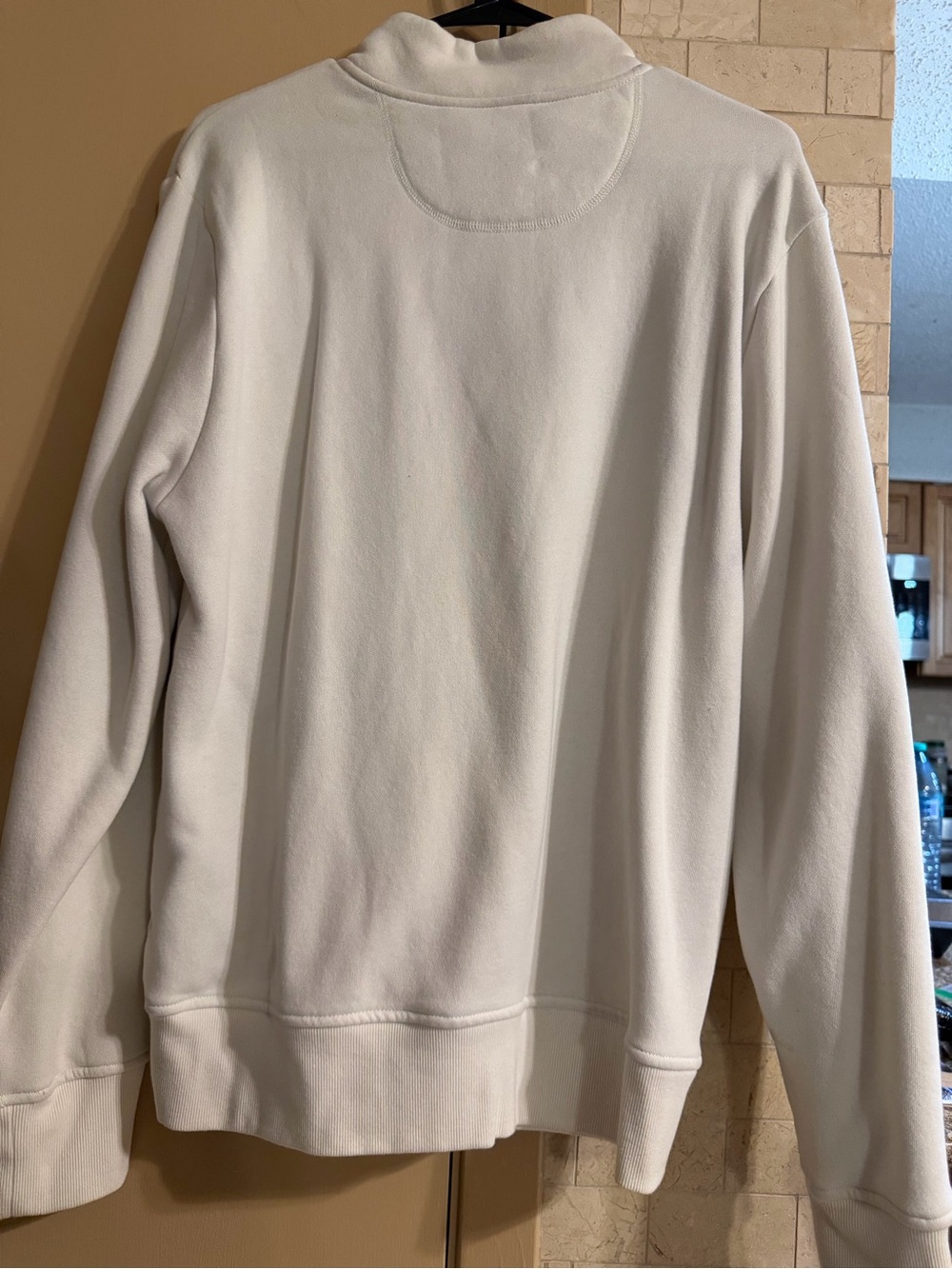 Amazon Essentials Men's White Zip-Up Sweater Jacket